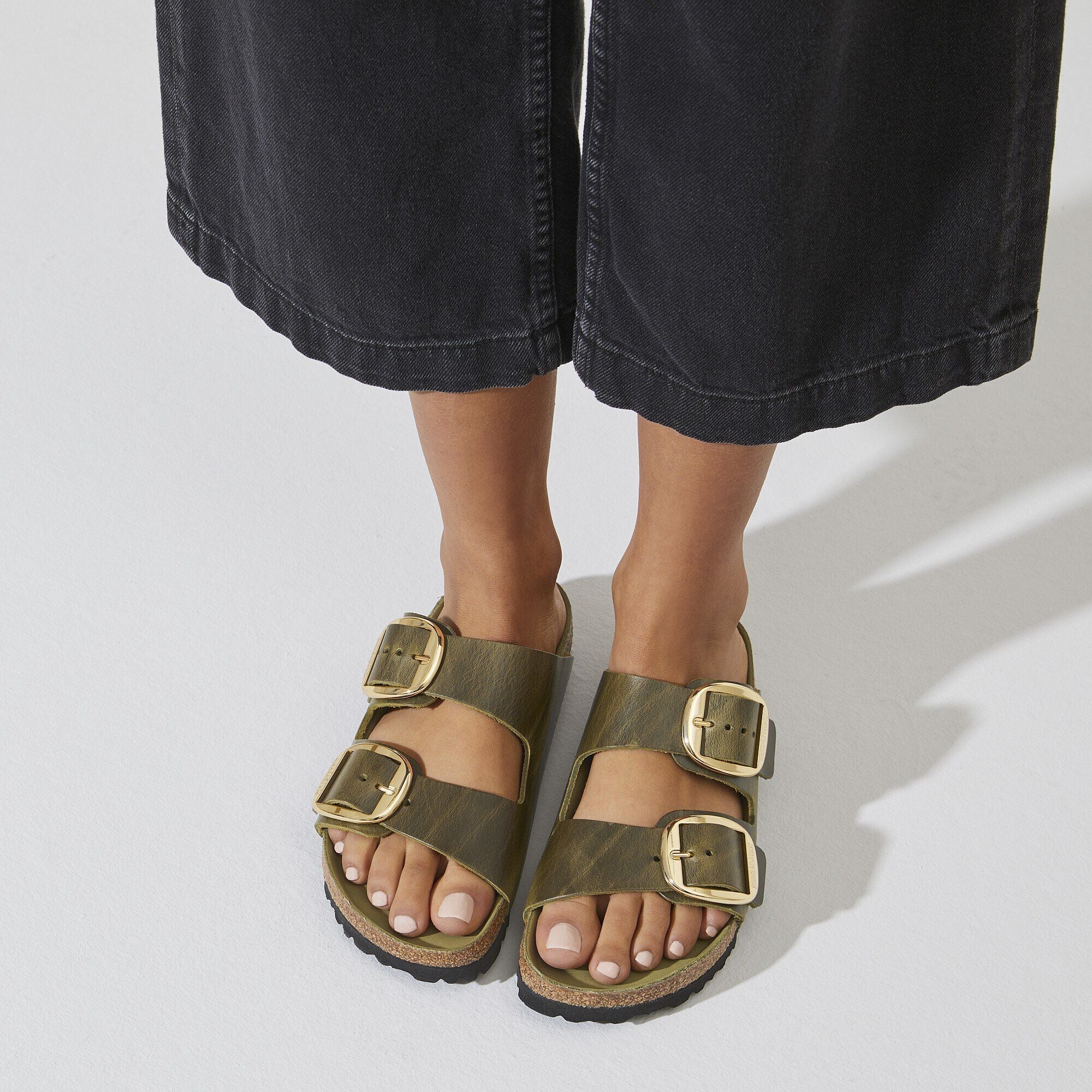 Arizona Big Buckle | Oiled Leather | Olive Green - Image 4