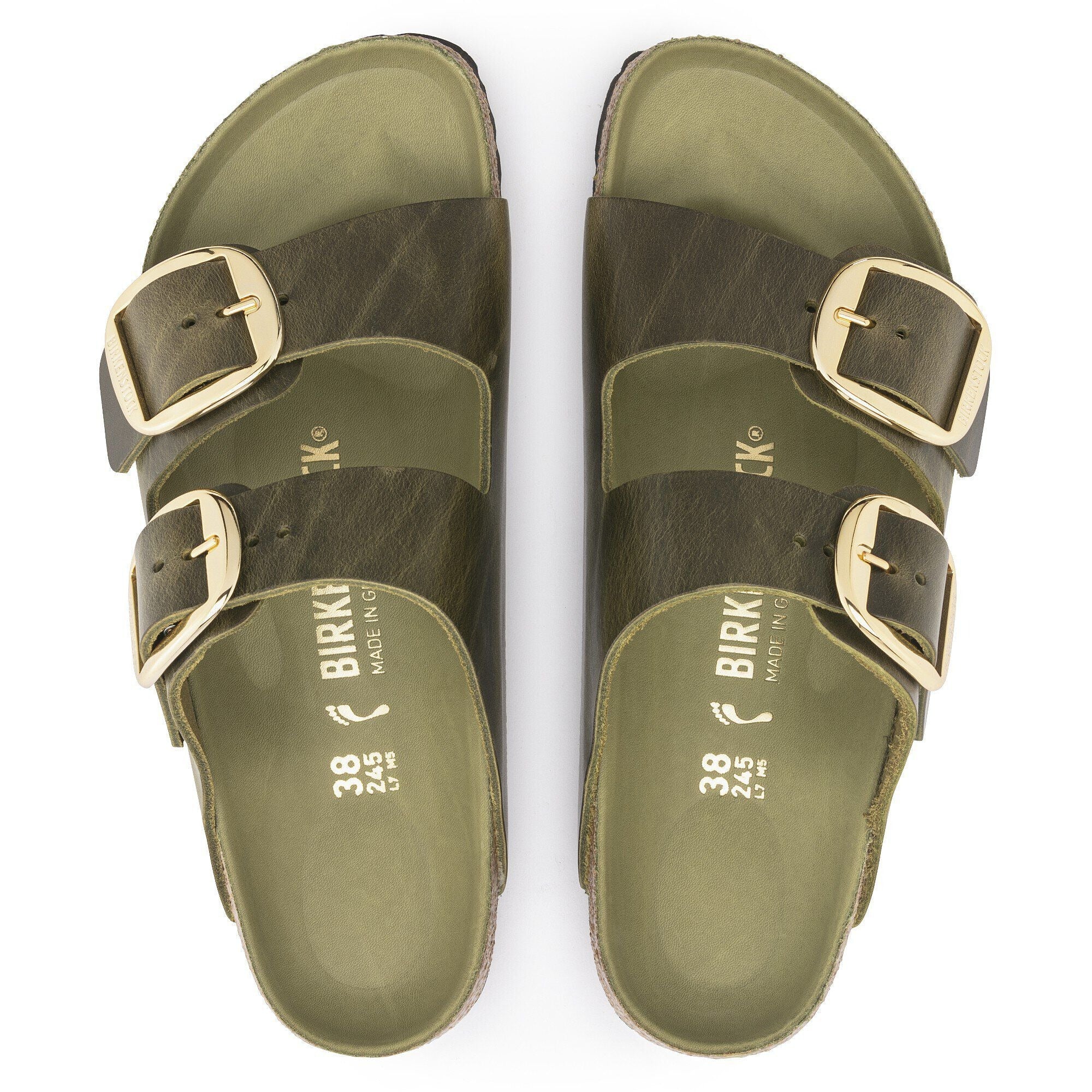 Arizona Big Buckle | Oiled Leather | Olive Green - Image 5