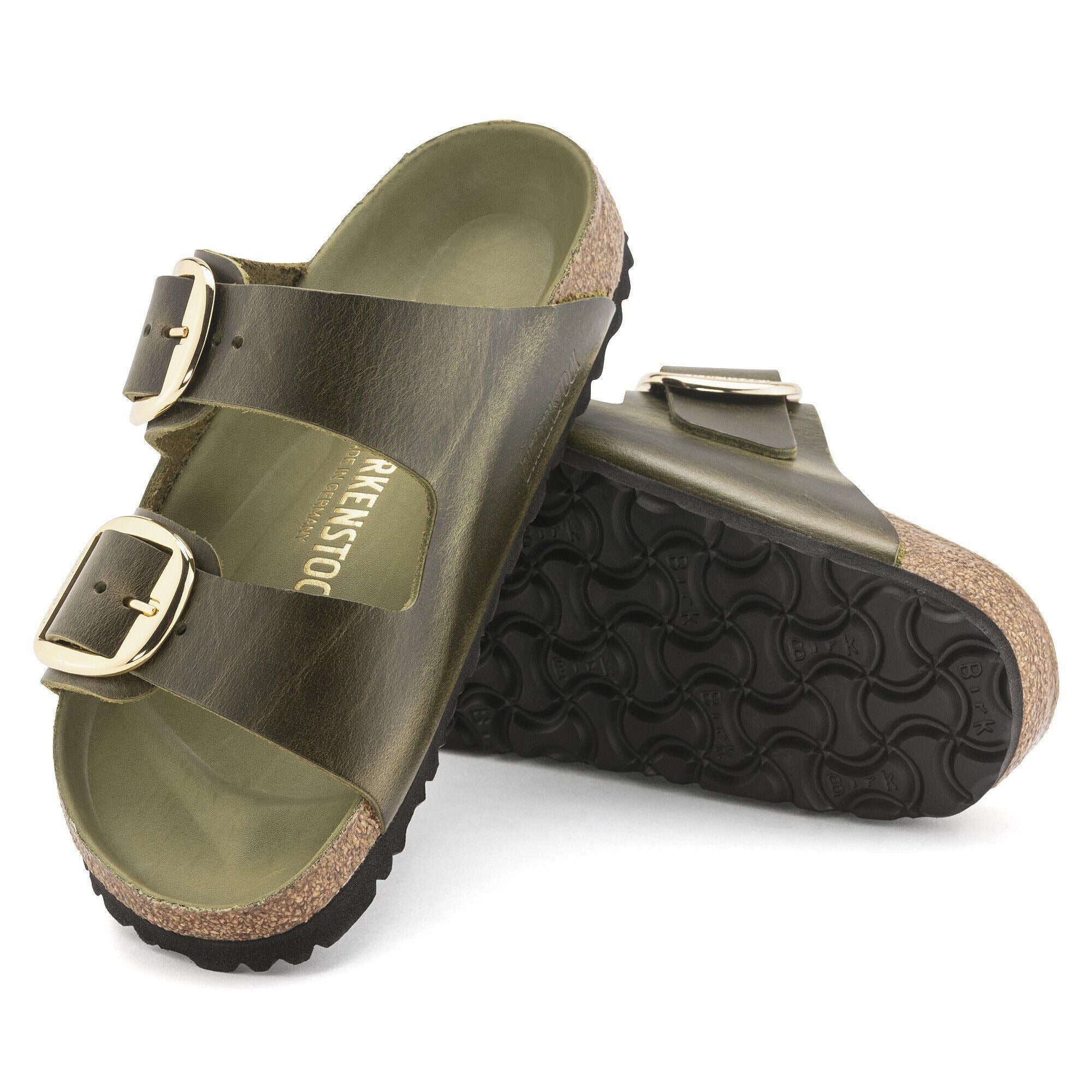 Arizona Big Buckle | Oiled Leather | Olive Green - Image 7