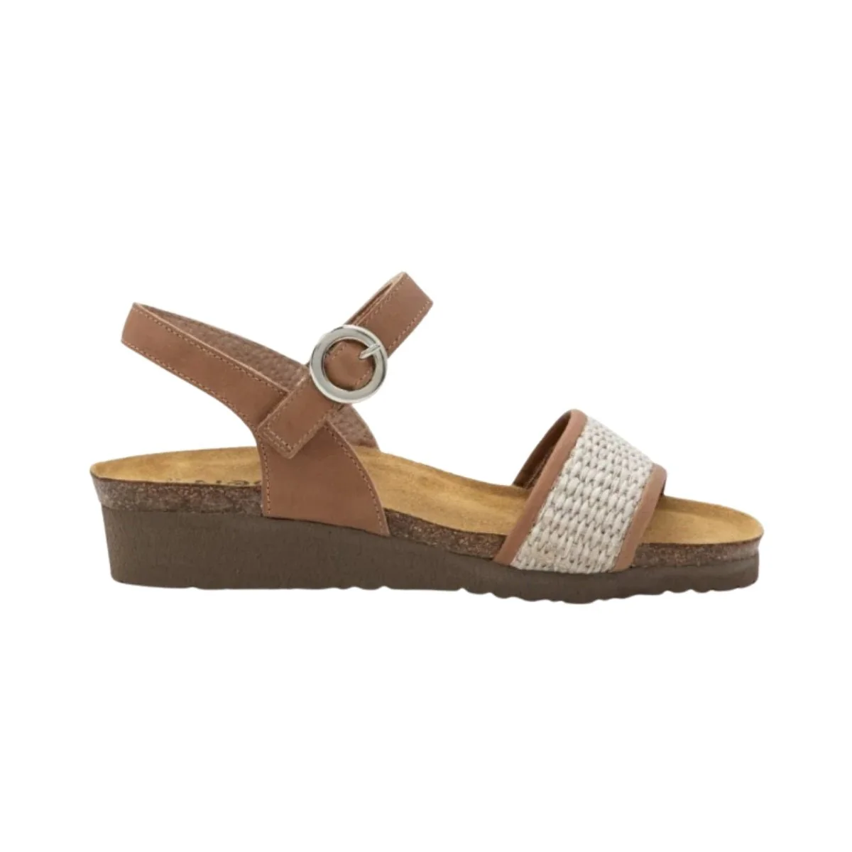 Cecile | Leather/Raffia | Latte Brown/Sand - Image 4