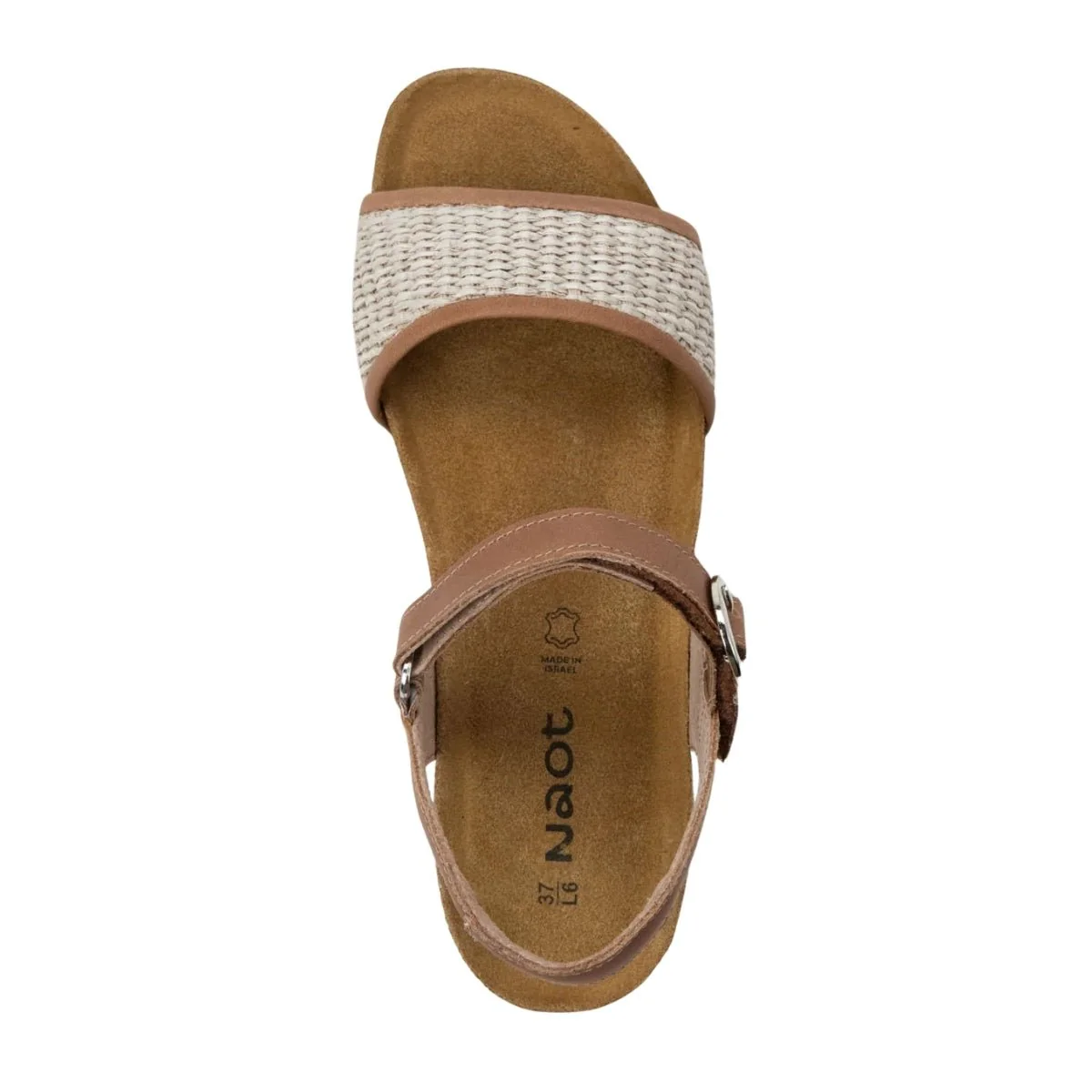 Cecile | Leather/Raffia | Latte Brown/Sand - Image 5