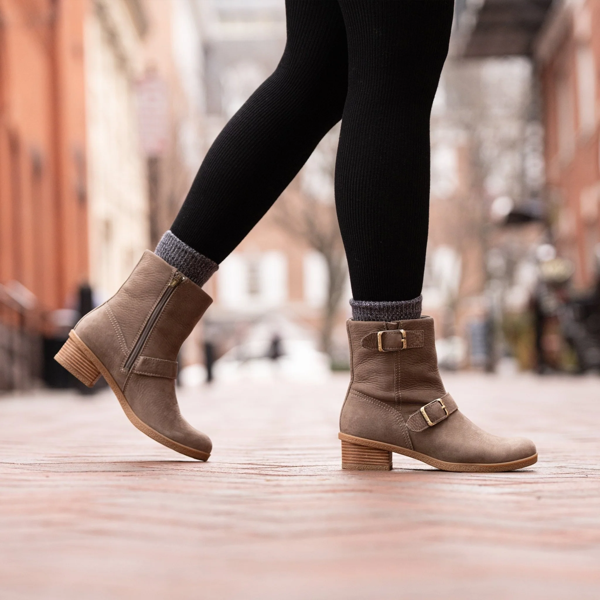 Delphine | Waterproof | Nubuck Leather | Stone - Image 8