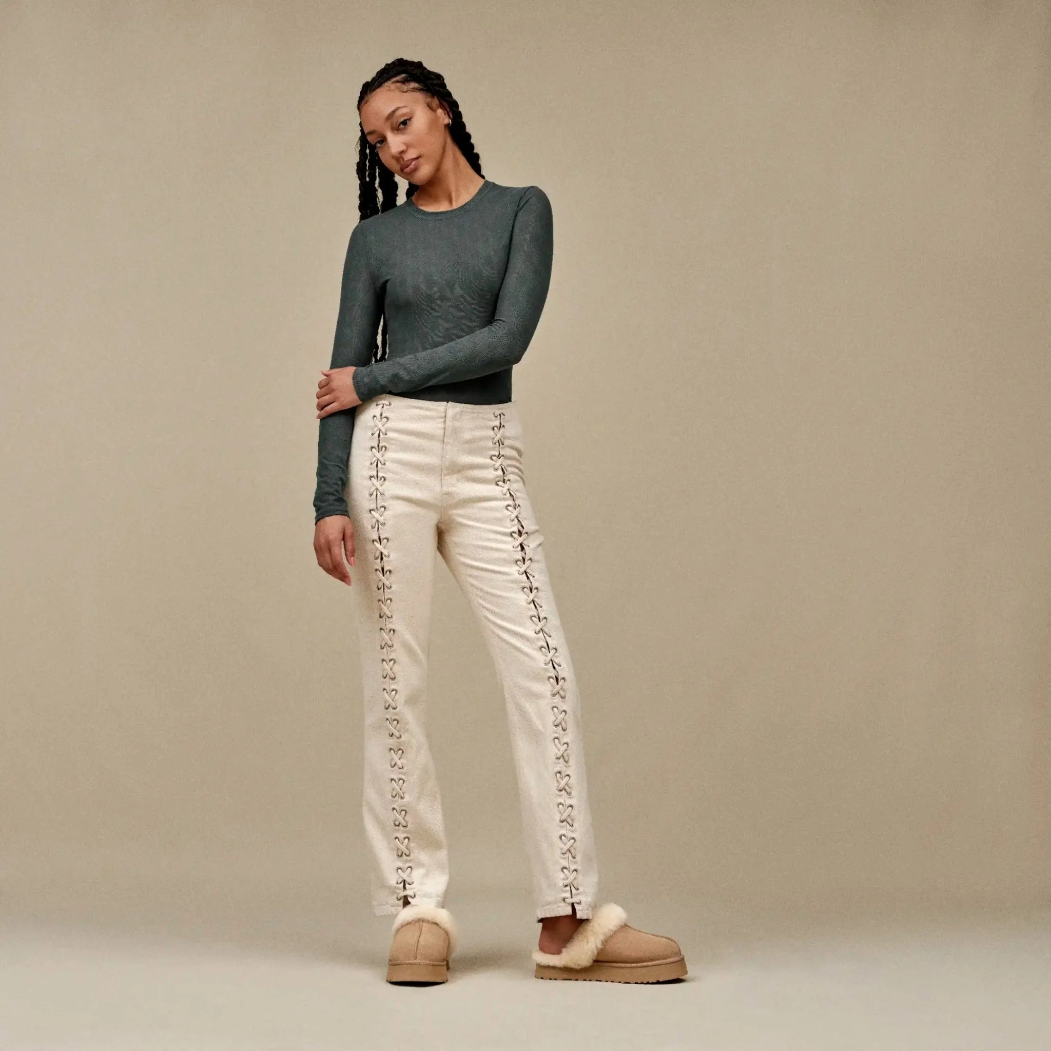 Disquette | Women | Suede/Sheepskin | Chestnut - Image 2