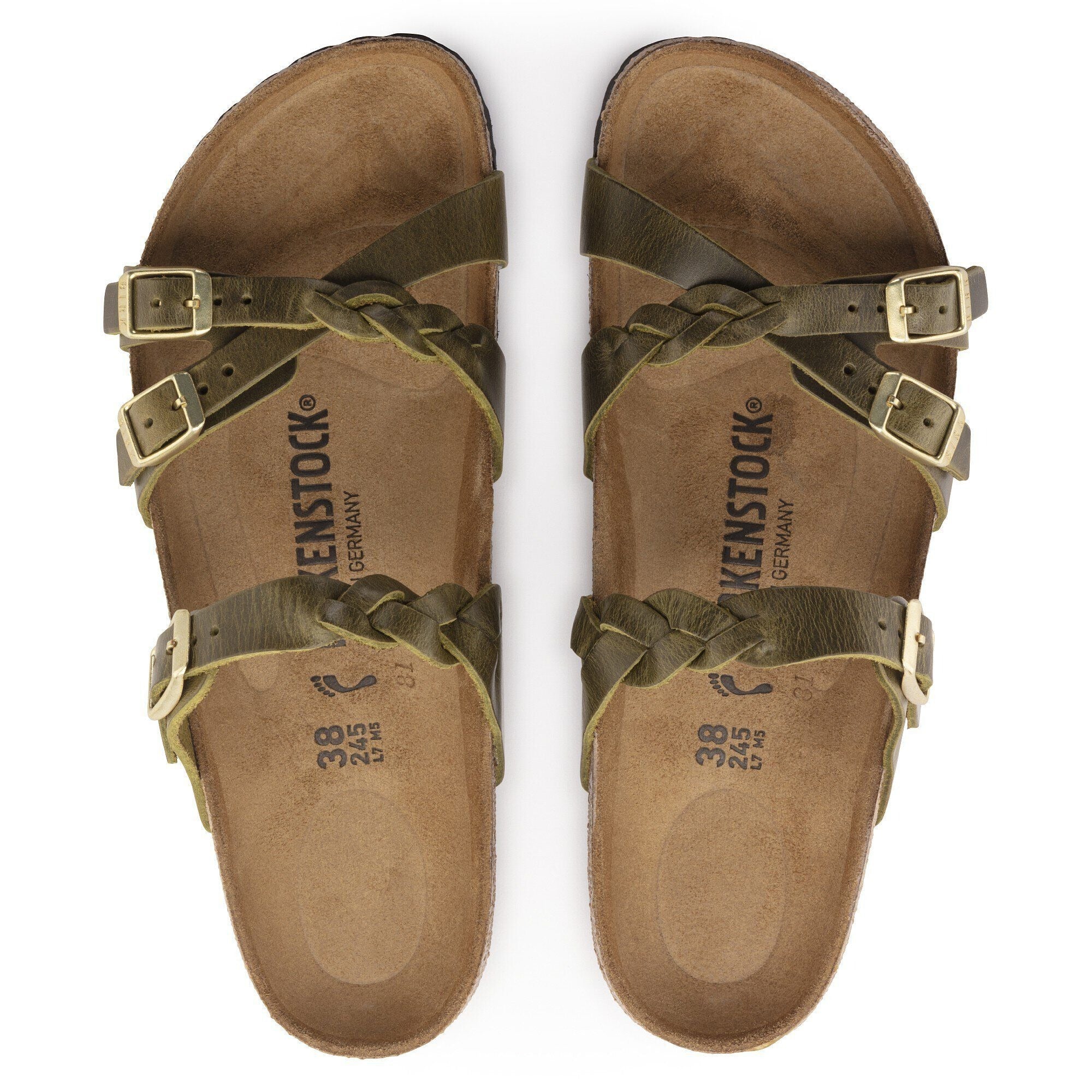 Franca Braided | Oiled Leather | Olive Green - Image 4