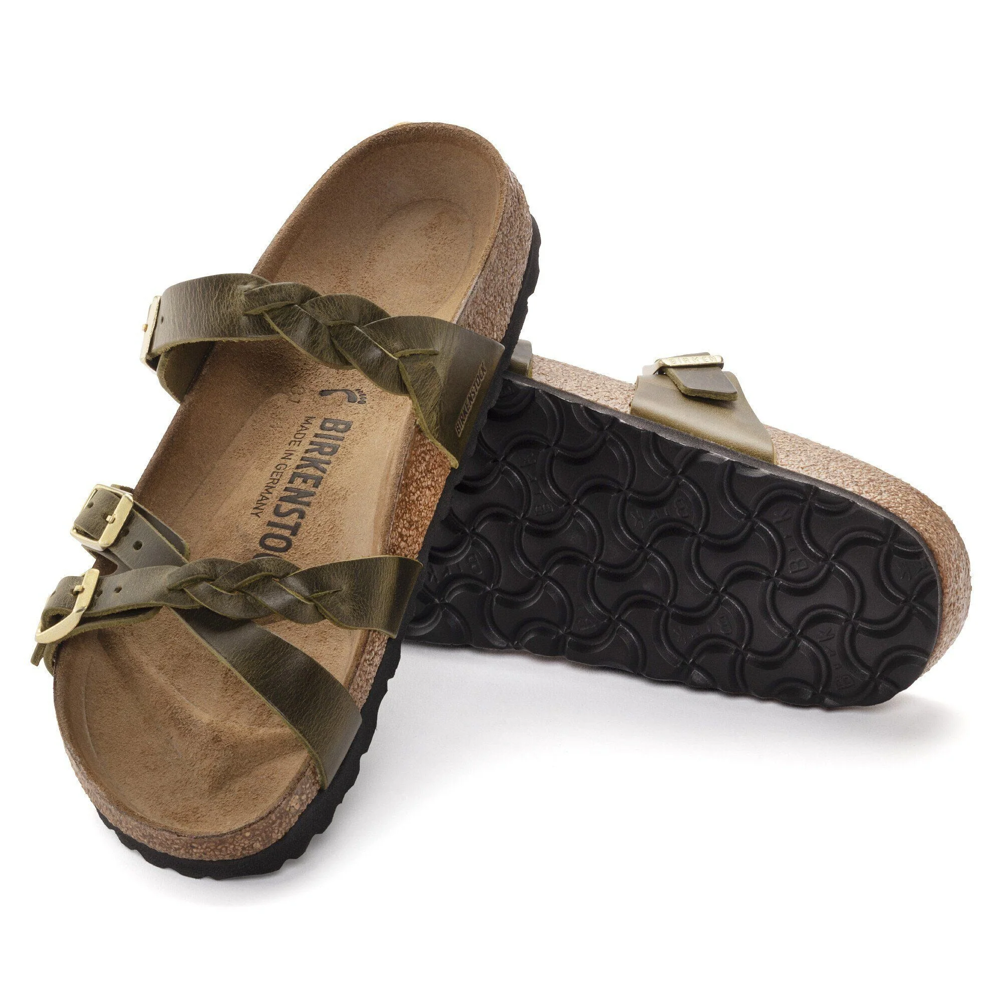 Franca Braided | Oiled Leather | Olive Green - Image 6