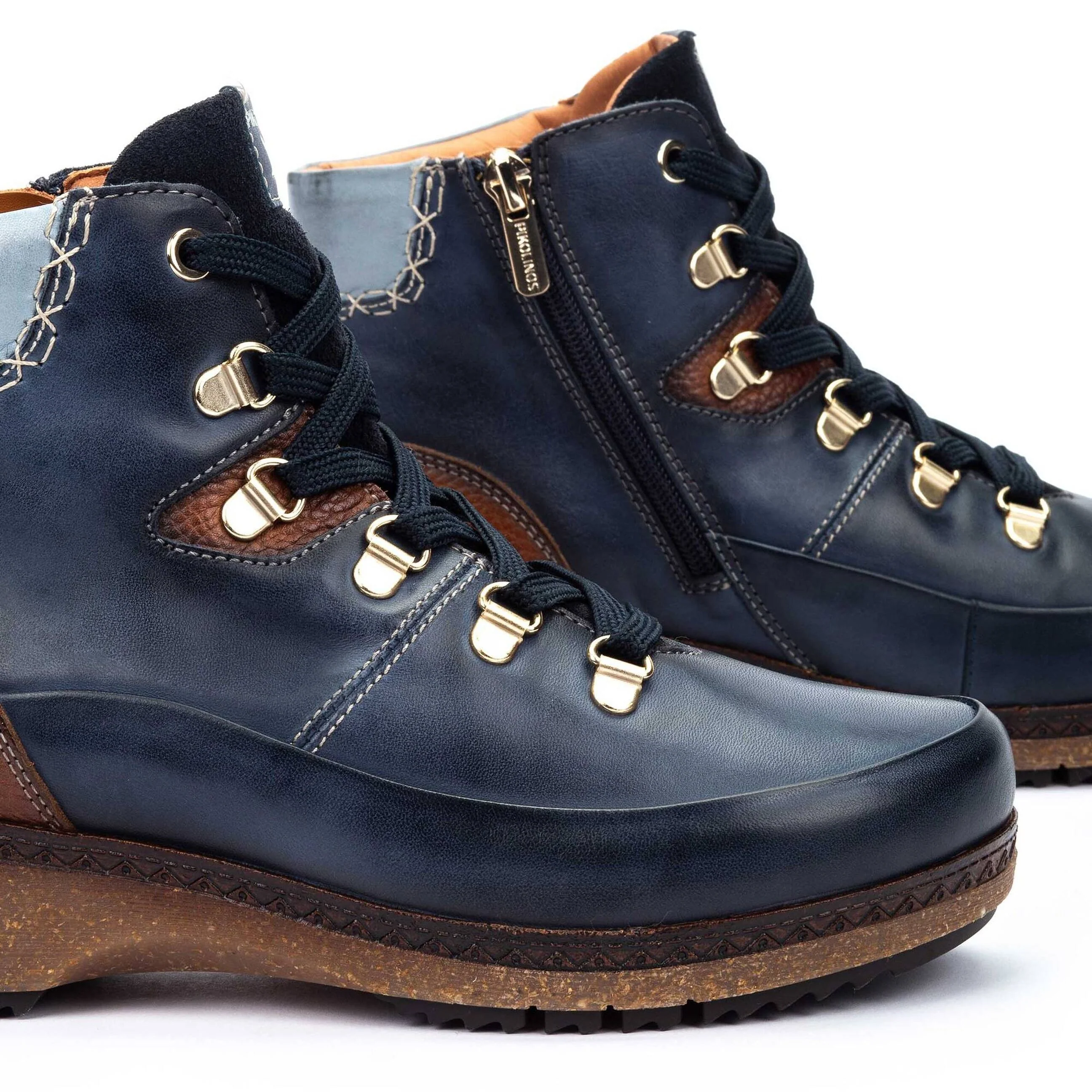 Granada Lace Boot | Leather | Blue - Image 4