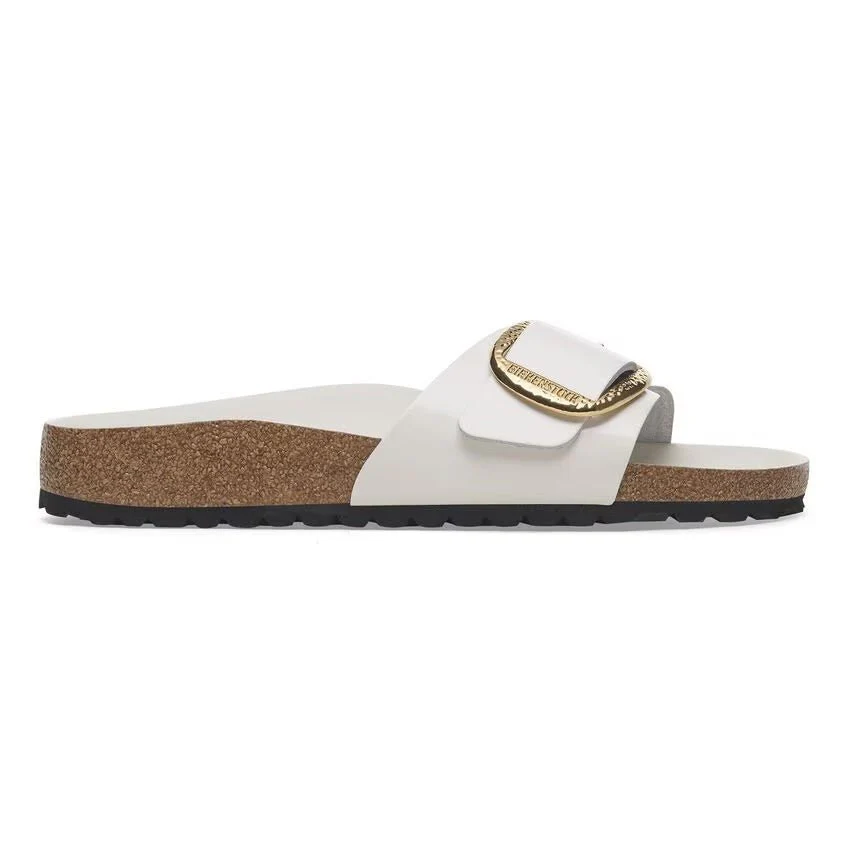 Madrid Hammered Big Buckle | High-Shine Patent Leather | Antique White - Image 5