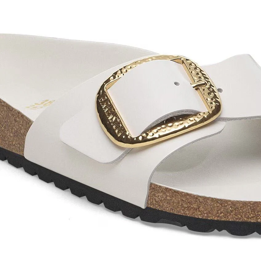 Madrid Hammered Big Buckle | High-Shine Patent Leather | Antique White - Image 7