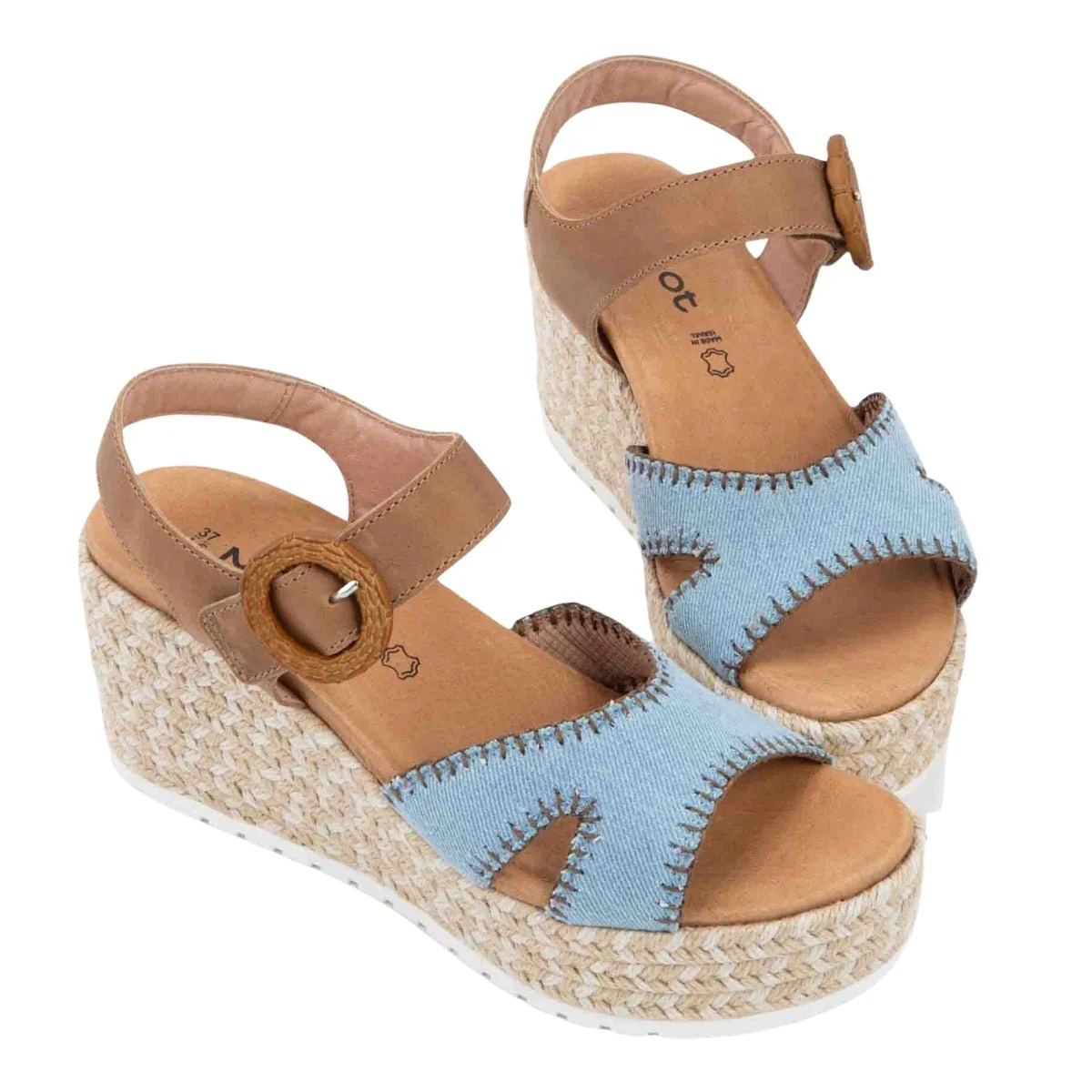 Majorca | Leather/Denim | Latte Brown - Image 2