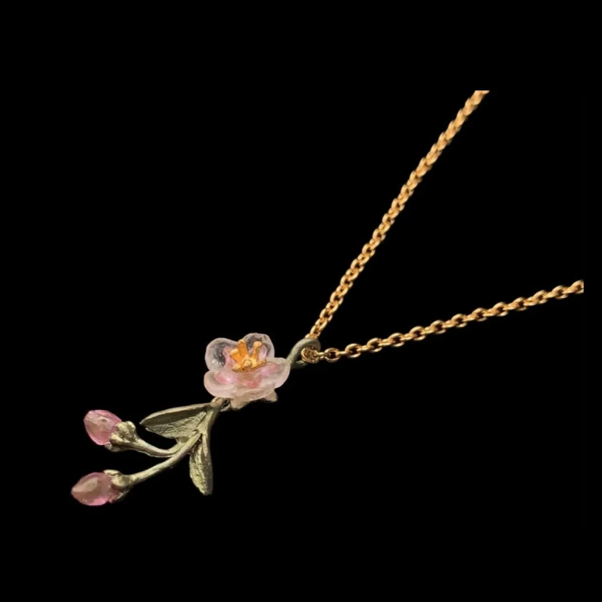 Peach Blossom Pendant Necklace - Image 3