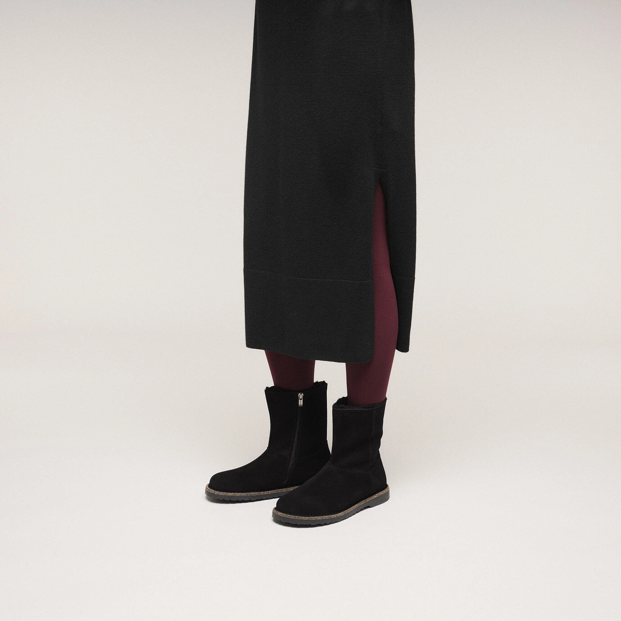 Uppsala Zip Shearling | Suede/Shearling | Black - Image 3